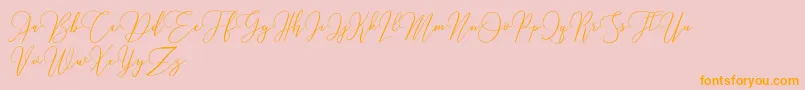 Love Hewits   Demo Font – Orange Fonts on Pink Background