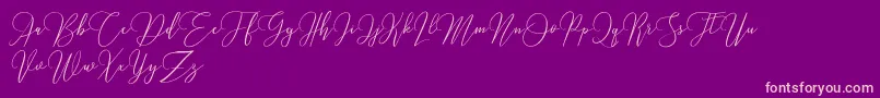 Love Hewits   Demo-Schriftart – Rosa Schriften auf violettem Hintergrund