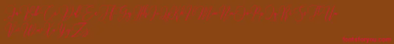 Love Hewits   Demo Font – Red Fonts on Brown Background