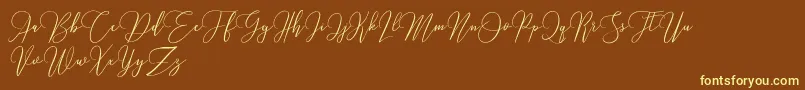 Love Hewits   Demo Font – Yellow Fonts on Brown Background