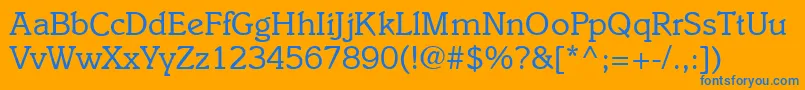 I831SlabRegular Font – Blue Fonts on Orange Background