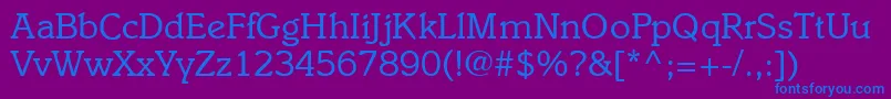 I831SlabRegular Font – Blue Fonts on Purple Background