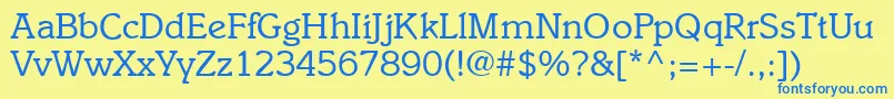 I831SlabRegular Font – Blue Fonts on Yellow Background