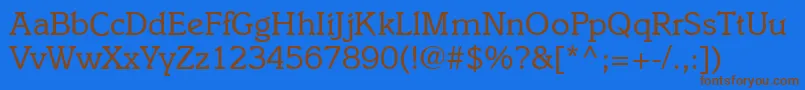 I831SlabRegular Font – Brown Fonts on Blue Background