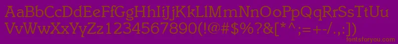 I831SlabRegular Font – Brown Fonts on Purple Background