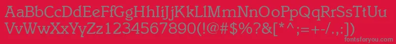 I831SlabRegular Font – Gray Fonts on Red Background