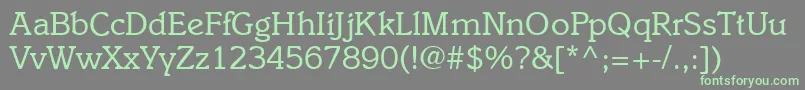 I831SlabRegular Font – Green Fonts on Gray Background