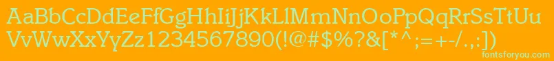 I831SlabRegular Font – Green Fonts on Orange Background
