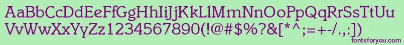 I831SlabRegular Font – Purple Fonts on Green Background