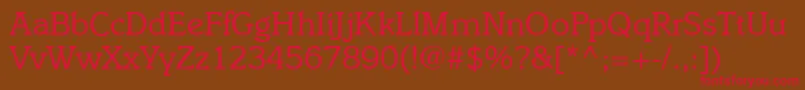 I831SlabRegular Font – Red Fonts on Brown Background