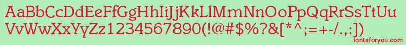I831SlabRegular Font – Red Fonts on Green Background