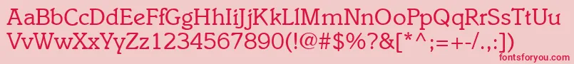 I831SlabRegular Font – Red Fonts on Pink Background