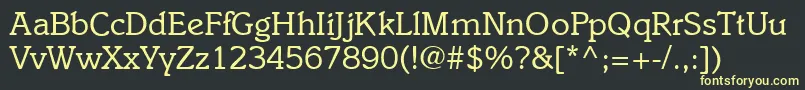 I831SlabRegular Font – Yellow Fonts on Black Background