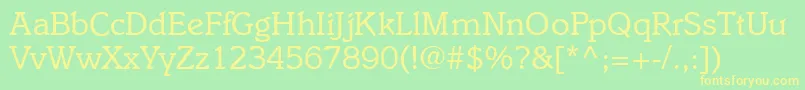 I831SlabRegular Font – Yellow Fonts on Green Background