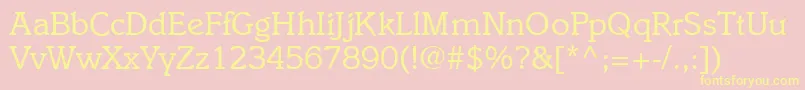 I831SlabRegular Font – Yellow Fonts on Pink Background