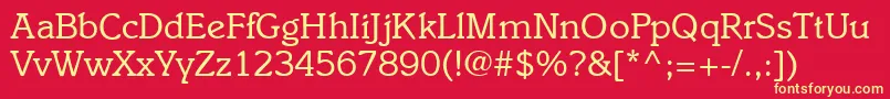 I831SlabRegular Font – Yellow Fonts on Red Background