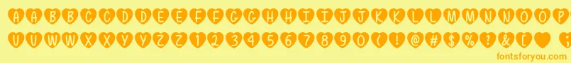 fuente Love is Awesome   – Fuentes Naranjas Sobre Fondo Amarillo