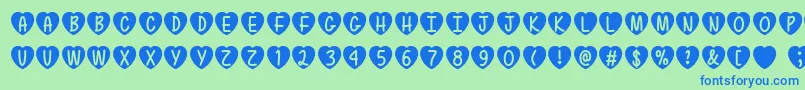 Weitere Informationen zur Love is Awesome -Schriftart Love is Awesome -Schriftart – Blaue Schriften auf grünem Hintergrund