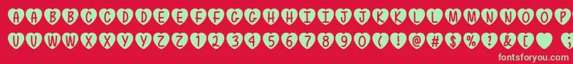 Love is Awesome   Font – Green Fonts on Red Background