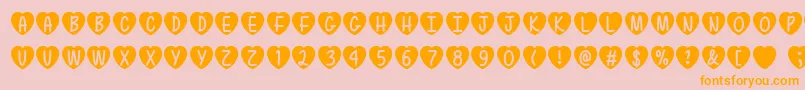 フォントLove is Awesome   – オレンジの文字がピンクの背景にあります。