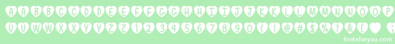 Love is Awesome  -fontti – valkoiset fontit vihreällä taustalla