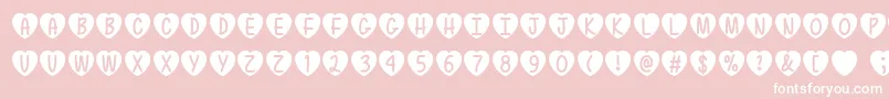 Fonte Love is Awesome   – fontes brancas em um fundo rosa