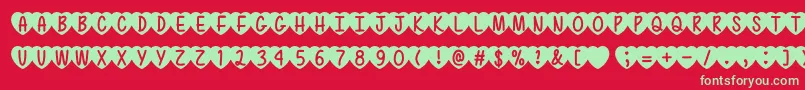 Love is Awesome 2   Font – Green Fonts on Red Background