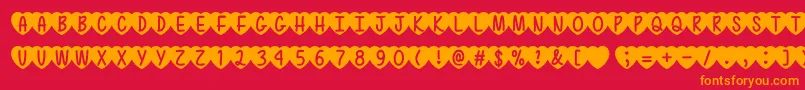 Love is Awesome 2   Font – Orange Fonts on Red Background