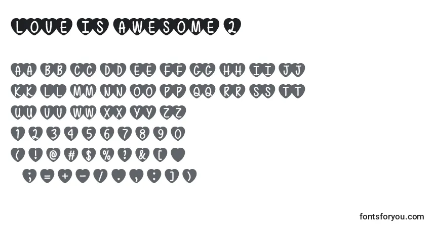 Шрифт Love is Awesome 2   (132963) – алфавит, цифры, специальные символы