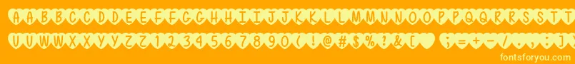 Love is Awesome 2   Font – Yellow Fonts on Orange Background