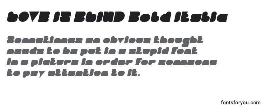 LOVE IS BLIND Bold Italic Font