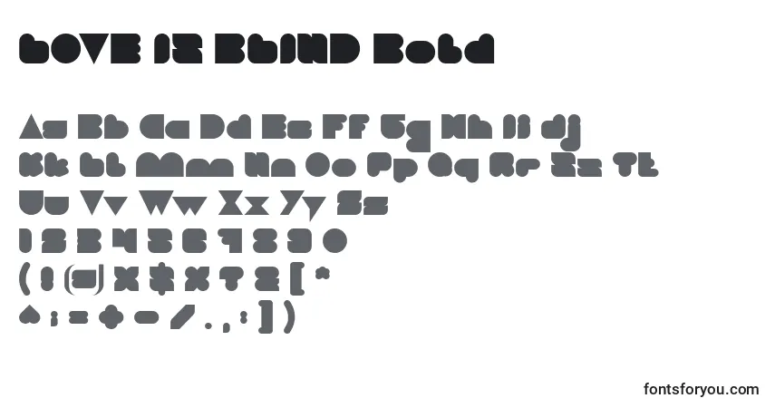 LOVE IS BLIND Bold Font – alphabet, numbers, special characters