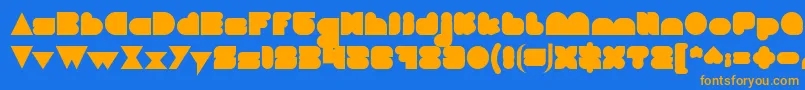 LOVE IS BLIND Bold Font – Orange Fonts on Blue Background
