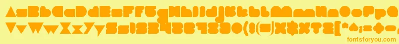 LOVE IS BLIND Bold Font – Orange Fonts on Yellow Background
