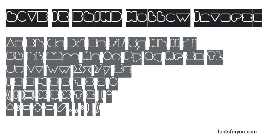 LOVE IS BLIND Hollow Inverse Font – alphabet, numbers, special characters