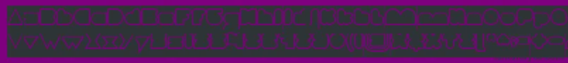 フォントLOVE IS BLIND Hollow Inverse – 紫の背景に黒い文字