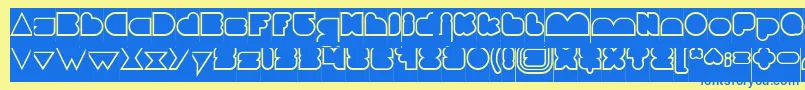 LOVE IS BLIND Hollow Inverse Font – Blue Fonts on Yellow Background