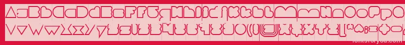 LOVE IS BLIND Hollow Inverse Font – Pink Fonts on Red Background