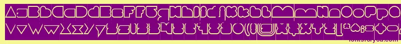 LOVE IS BLIND Hollow Inverse Font – Purple Fonts on Yellow Background