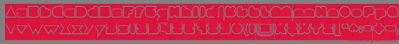LOVE IS BLIND Hollow Inverse Font – Red Fonts on Gray Background