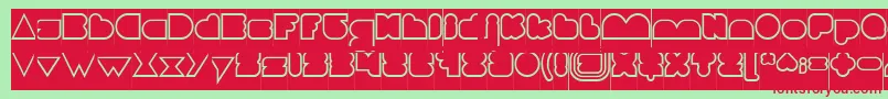 LOVE IS BLIND Hollow Inverse Font – Red Fonts on Green Background