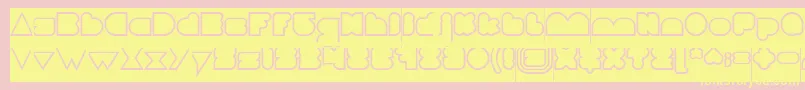 Saiba mais sobre a fonte LOVE IS BLIND Hollow Inverse Fonte LOVE IS BLIND Hollow Inverse – fontes amarelas em um fundo rosa