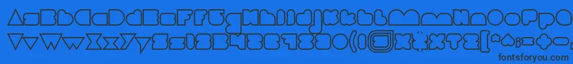 LOVE IS BLIND Hollow Font – Black Fonts on Blue Background