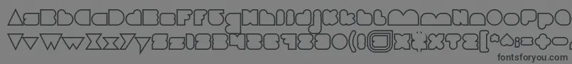 フォントLOVE IS BLIND Hollow – 黒い文字の灰色の背景