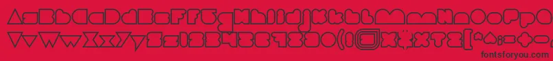 LOVE IS BLIND Hollow Font – Black Fonts on Red Background