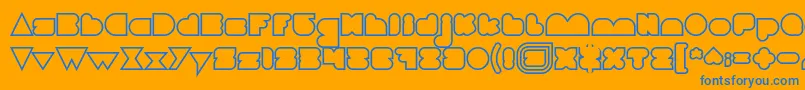 LOVE IS BLIND Hollow Font – Blue Fonts on Orange Background