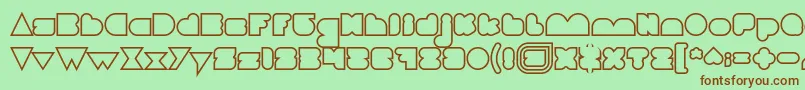 フォントLOVE IS BLIND Hollow – 緑の背景に茶色のフォント