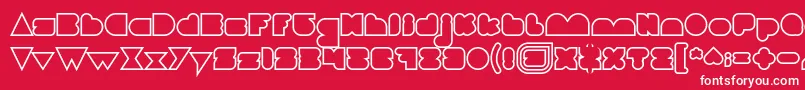 LOVE IS BLIND Hollow Font – White Fonts on Red Background