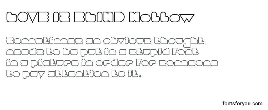 LOVE IS BLIND Hollow Font
