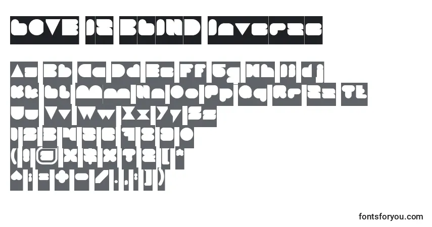 LOVE IS BLIND Inverse Font – alphabet, numbers, special characters